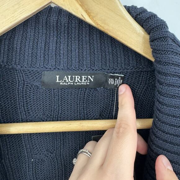 Lauren Ralph Lauren Donato Sweater XXLarge Cable Knit Buckle Old Money Preppy - Picture 5 of 9
